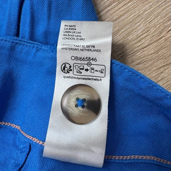 New Anthropologie Maeve Colette Linen Cropped Wide-Leg Pants Blue 29T Tall - Picture 6 of 9